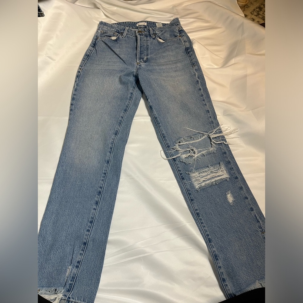 Good American distressed jeans
